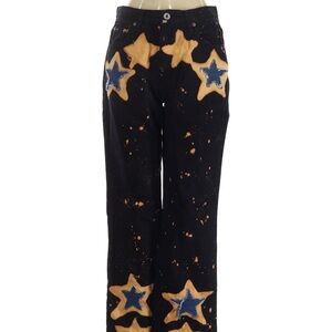 Express Bleus Black Bleach-Dyed Star Jeans